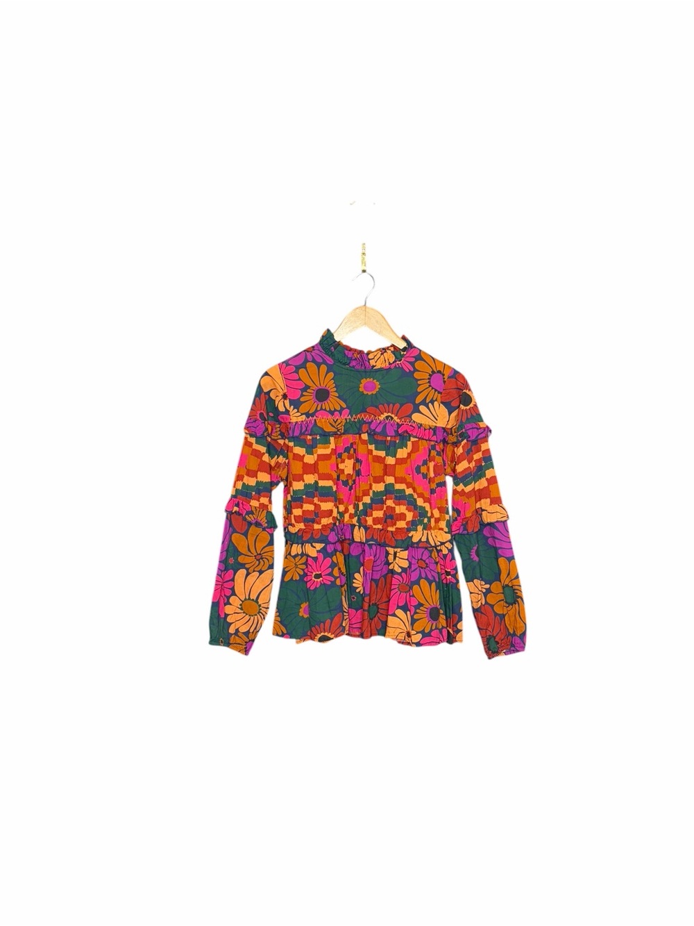 FARM Rio x Anthropologie Tiered Floral Blouse